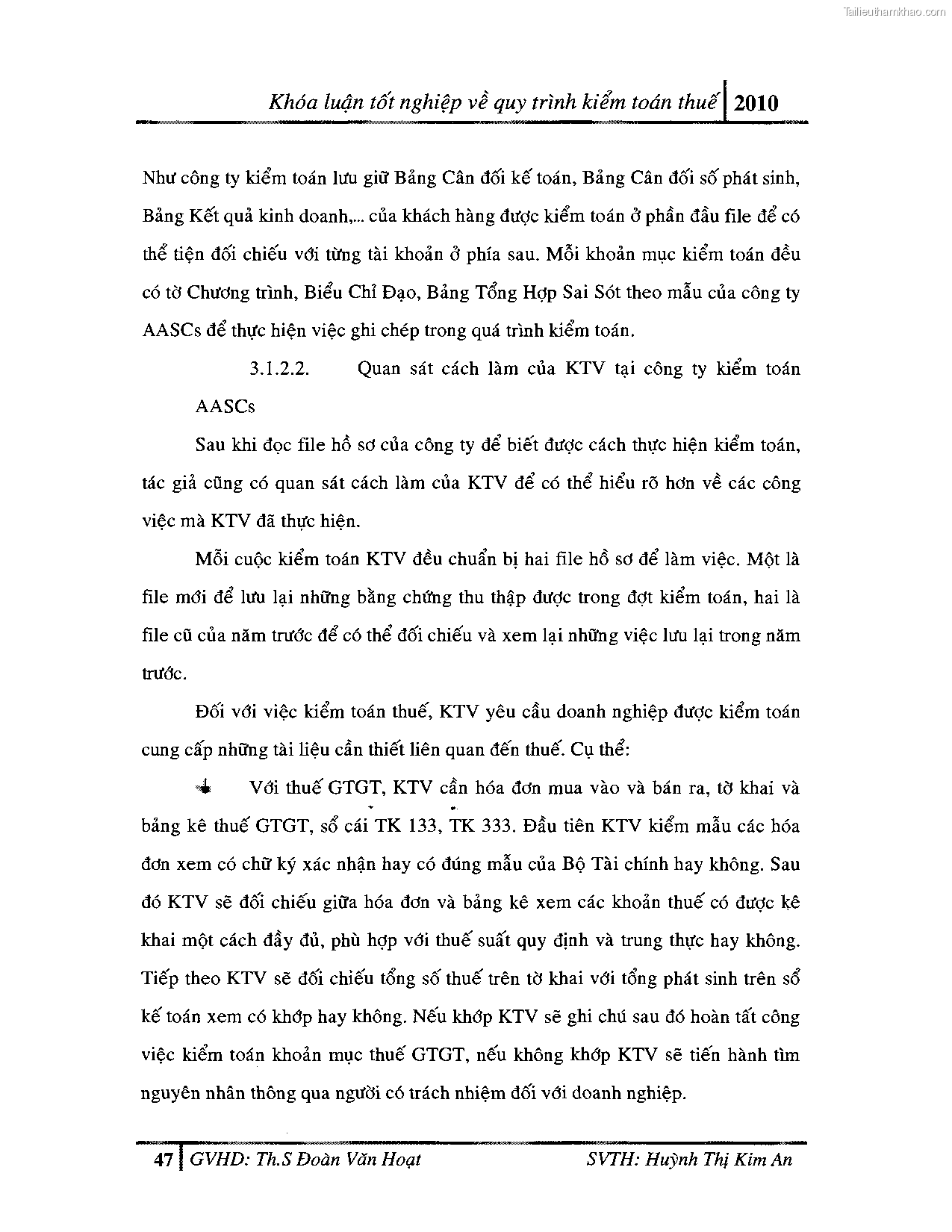 Khoa luan tot nghiep quy trinh kiem toan thue gia tri gia tang v thue thu nhap doanh nghiep tai cong ty tnhh dv tu van tai chinh ke toan v kiem toan phia nam aascsc trang 55