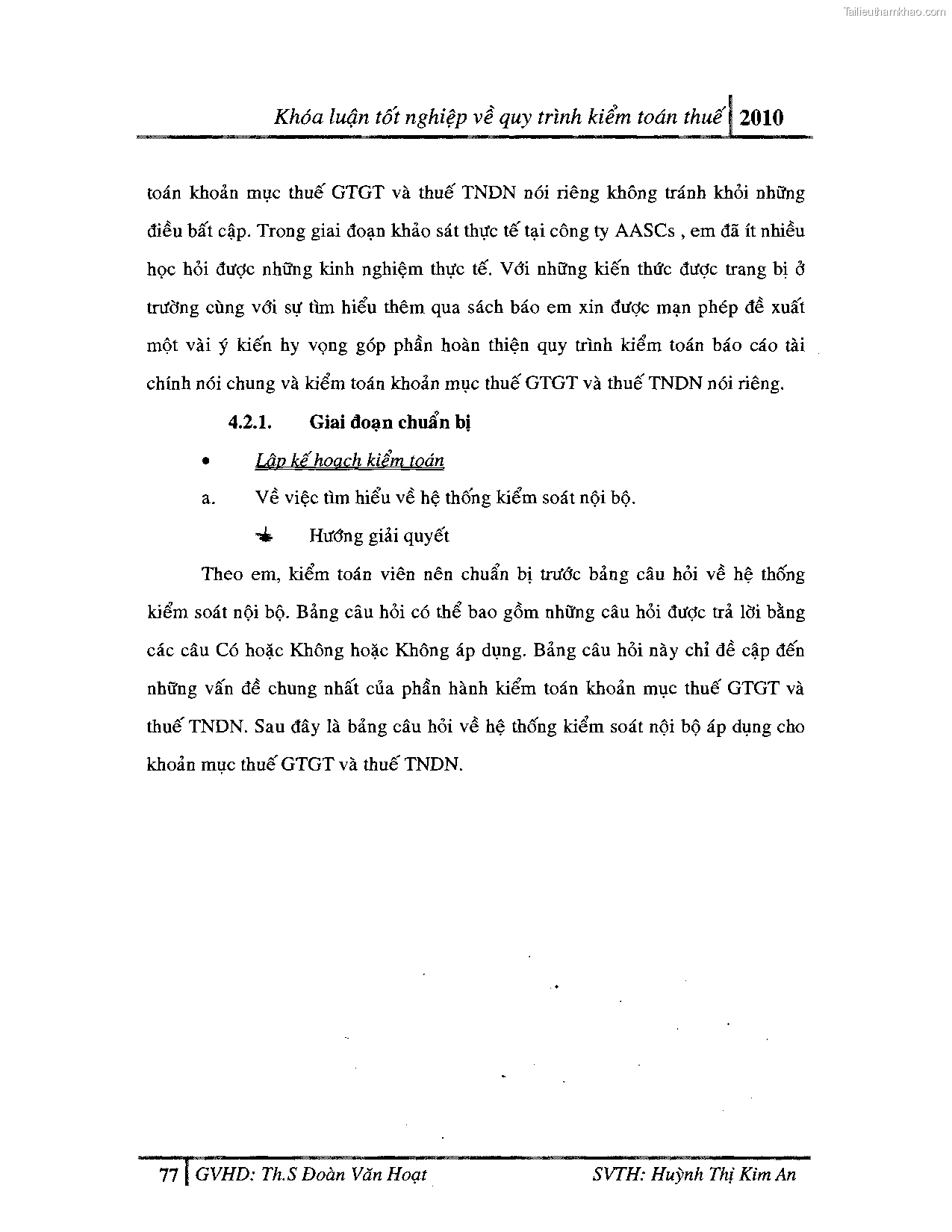 Khoa luan tot nghiep quy trinh kiem toan thue gia tri gia tang v thue thu nhap doanh nghiep tai cong ty tnhh dv tu van tai chinh ke toan v kiem toan phia nam aascsc trang 85