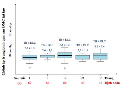 Biểu đồ 3 17 Chênh áp trung bình qua van động mạch chủ tái tạo Nhận xét 4