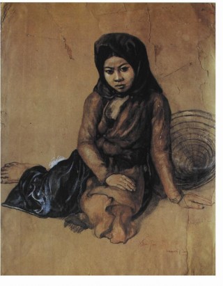 Ảnh 4 Tác phẩm Cô gái trẻ Tác giả NGUYỄN PHAN CHÁNH Khuôn khổ 63 x 85cm 4