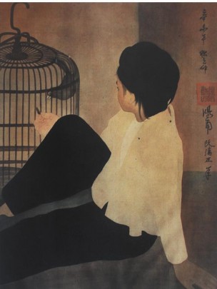 Ảnh 6 Tác phẩm Cho chim ăn Tác giả NGUYỄN PHAN CHÁNH Khuôn khổ 60 x 45cm 6