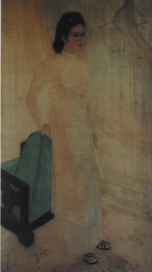 Ảnh 9 Tác phẩm Cô gái bên ghế sofa Tác giả LÊ VĂN ĐỆ Khuôn khổ 71 x 9