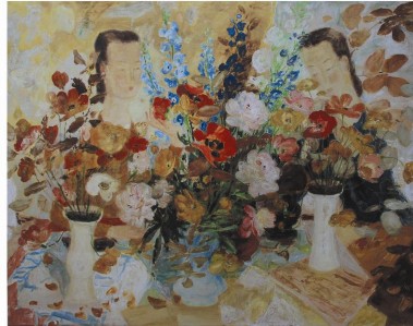 Ảnh 16 Tác phẩm Cô gái bên hoa Tác giả LÊ PHỔ Khuôn khổ 89 2 x 120 cm 6