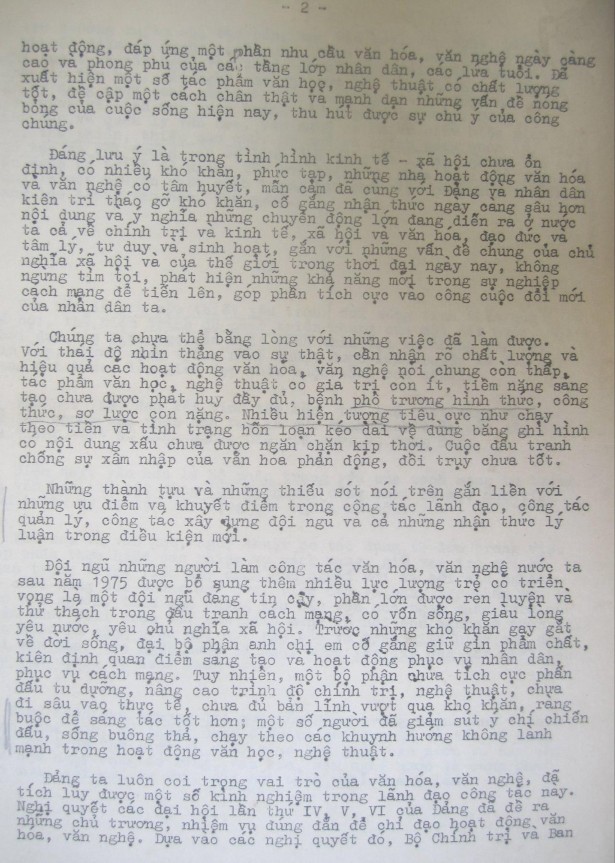 SÁNG TẠO ĐƯA VĂN HỌC NGHỆ THUẬT VÀ VĂN HÓA PHÁT TRIỂN LÊN MỘT BƯỚC MỚI 2