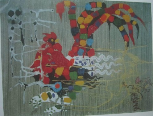 4 2 26 Lê Trí Dũng Gà Bột màu 80x100cm 1993 Nguồn Sách Mỹ thuật thủ đô 12