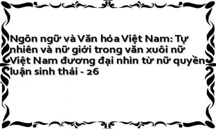 Ngôn ngữ và Văn hóa Việt Nam: Tự nhiên và nữ giới trong văn xuôi nữ Việt Nam đương đại nhìn từ nữ quyền luận sinh thái - 26