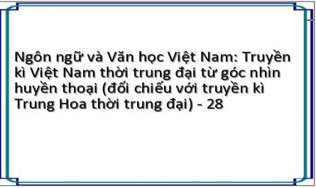 Ngôn ngữ và Văn học Việt Nam: Truyền kì Việt Nam thời trung đại từ góc nhìn huyền thoại (đối chiếu với truyền kì Trung Hoa thời trung đại) - 28