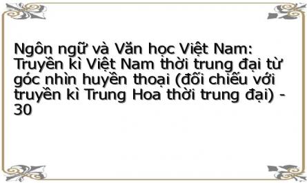 Ngôn ngữ và Văn học Việt Nam: Truyền kì Việt Nam thời trung đại từ góc nhìn huyền thoại (đối chiếu với truyền kì Trung Hoa thời trung đại) - 30