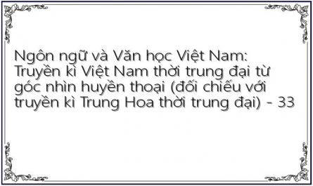 Ngôn ngữ và Văn học Việt Nam: Truyền kì Việt Nam thời trung đại từ góc nhìn huyền thoại (đối chiếu với truyền kì Trung Hoa thời trung đại) - 33