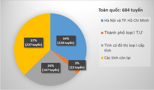 Hình 4 1 Cơ cấu số tuyến xe buýt phân theo loại đô thị nguồn NCS tự tổng 1