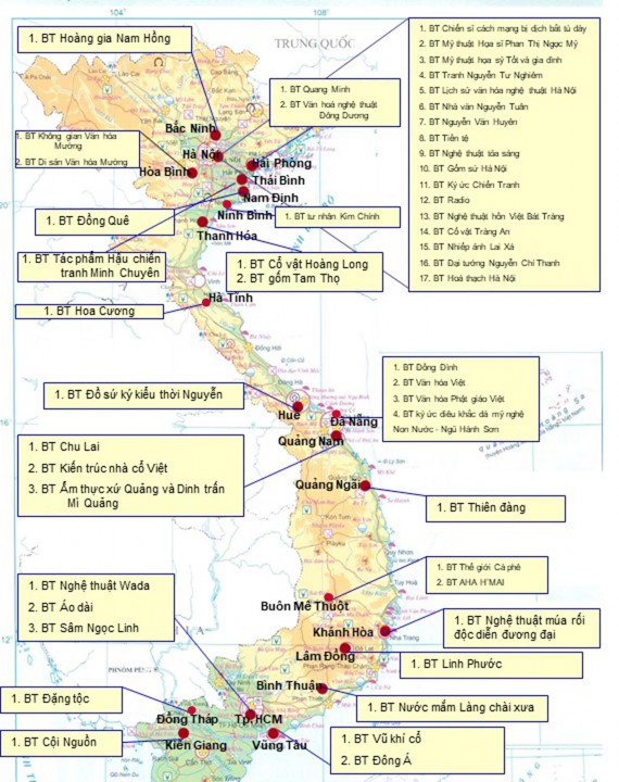 Bản đồ 1 1 Phân bố hệ thống bảo tàng ngoài công lập ở Việt Nam Nguồn 1
