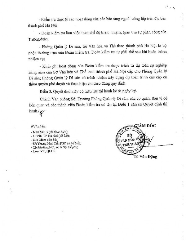 Kiểm tra các bảo tàng ngoài công lập trên địa bàn thành phố Hà Nội năm 2016 6