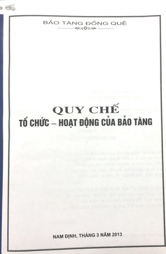 5 1 Quy chế tổ chức – hoạt động của Bảo tàng Đồng Quê 1