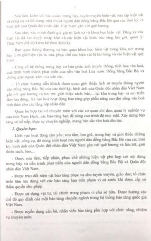 Công lập ban hành 5 1 Quy chế tổ chức – hoạt động của Bảo tàng Đồng Quê 3