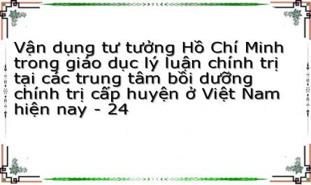 Vận dụng tư tưởng Hồ Chí Minh trong giáo dục lý luận chính trị tại các trung tâm bồi dưỡng chính trị cấp huyện ở Việt Nam hiện nay - 24