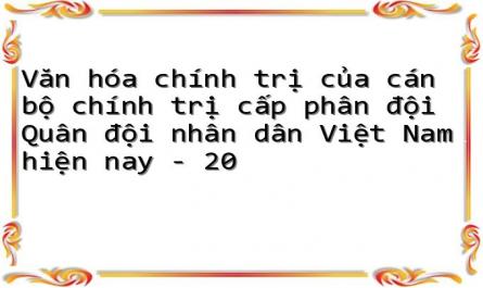Văn hóa chính trị của cán bộ chính trị cấp phân đội Quân đội nhân dân Việt Nam hiện nay - 20