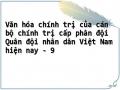 Quy Định Của Môi Trường Văn Hóa Chính Trị Của Quân Đội Nhân Dân Việt Nam Mà Trực Tiếp Là