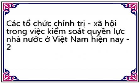 Các tổ chức chính trị - xã hội trong việc kiểm soát quyền lực nhà nước ở Việt Nam hiện nay - 2