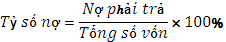 Trong 100 đồng tổng số vốn thì doanh nghiệp sử dụng bao nhiêu đồng nợ tỷ 1