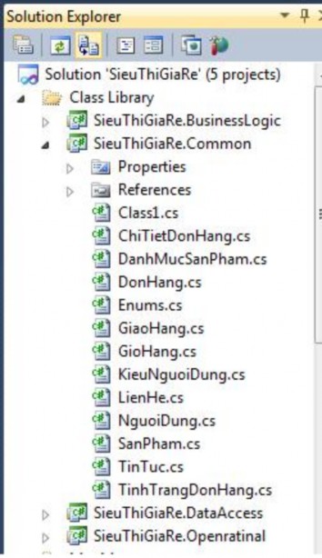 Hình 3 3 Các lớp trong tầng Common 3 2 3 Xây dựng tầng truy cập dữ liệu Trong 4