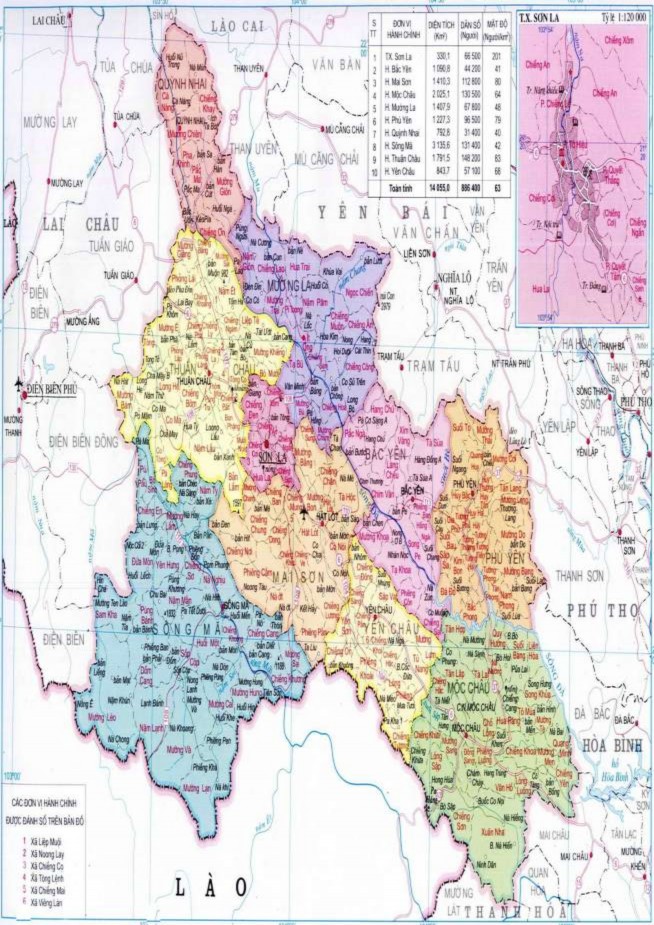 Sơ độ vị trí xã Chiềng Cọ thành phố Sơn La tỉnh Sơn La 1