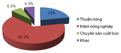 Hình 1 1 Cơ cấu ngành nghề của các hộ gia đình Hiện trạng sản xuất bún 1