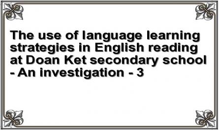 The use of language learning strategies in English reading at Doan Ket secondary school - An investigation - 3