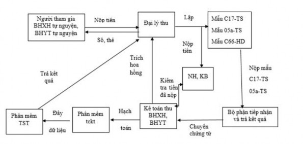 Sơ đồ 2 5 Quy trình luân chuyển chứng từ thu bảo hiểm xã hội tự nguyện 2