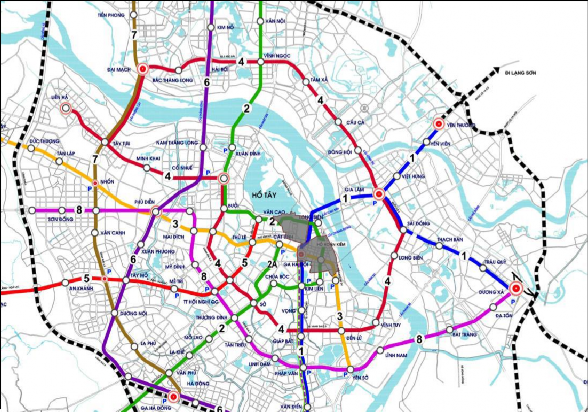 Hình 1 22 Sơ đồ quy hoạch đường sắt đô thị H N i Nguồn Ban Quản lý dự n 9