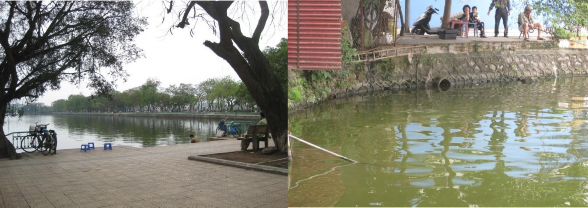 Hiện tại chu vi của Hồ Tây khoảng 17 † 18Km xung quanh bờ đã được kiên cố 3