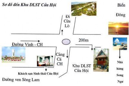 Hình 1 3 Sơ đồ vị trí khu DLST Cửa Hội Khu du lịch sinh thái Cửa Hội nằm 1