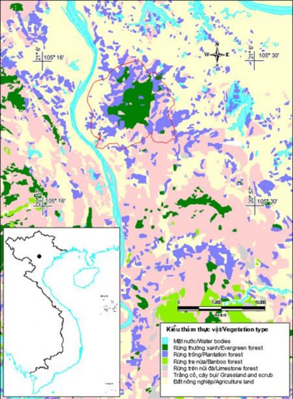 Nhiều suối bị cạn Hình 2 1 Bản đồ thảm thực vật và ranh giới VQG Ba Vì 1