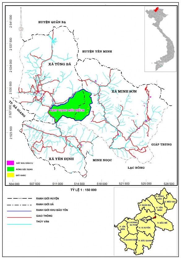 Bản đồ 03 Vị trí các điểm dân cư quanh KBT 2