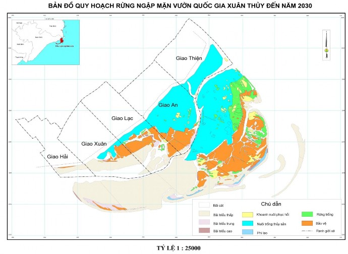 B Quy hoạch phân bố rừng ngập mặn vào năm 2050 c Quy hoạch phân bố rừng 3