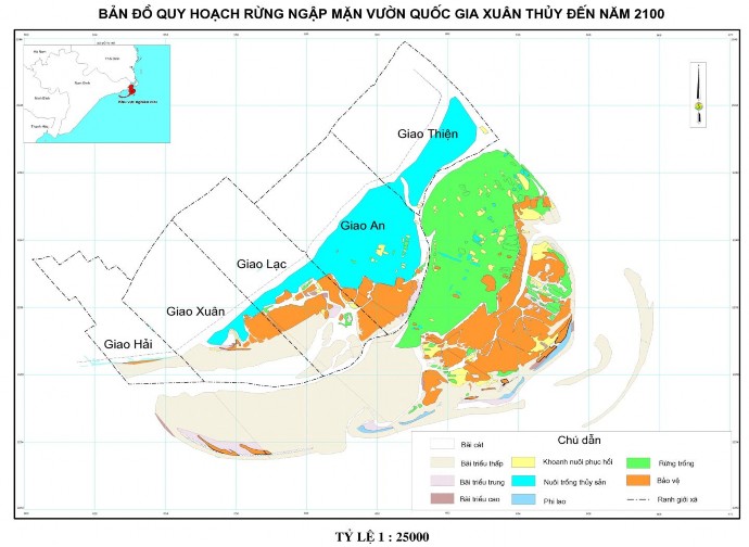 Theo các kết quả nghiên cứu diện tích RNM ở VQG Xuân Thủy sẽ tăng dần ở 5