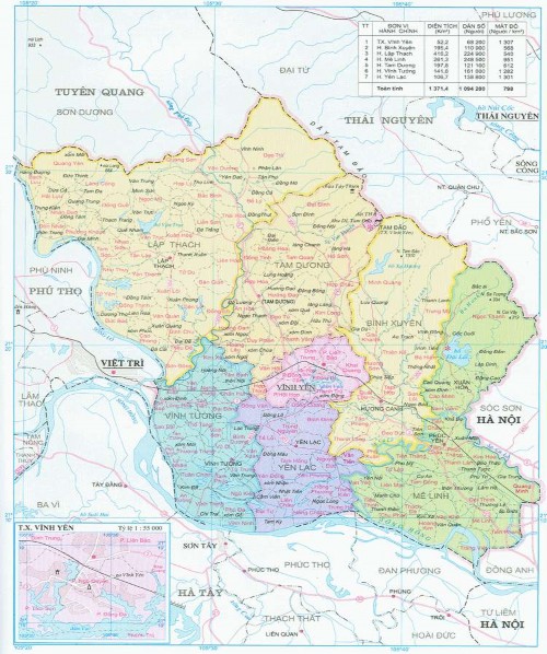 Vĩnh Phúc là một tỉnh ở vùng đỉnh của tam giác châu thổ sông Hồng thuộc 1