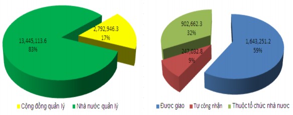 Hình1 1 Sơ đồ tỷ lệ cộng đồng quản lý rừng và đất rừng Quản lý rừng 1