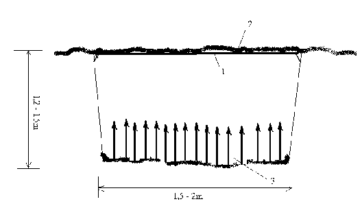 HÌNH VẼ BẪY NGẦM VẼ THEO MẶT CẮT NGANG CHÚ THÍCH 1 CÁC THANH TRE GÁC HỜ 1