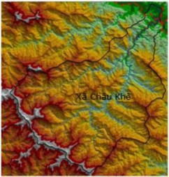 Hình 3 2 Địa hình xã Châu Khê huyện Con Cuông tỉnh Nghệ An Nguồn SRTM 2