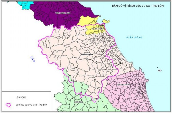 Lưu vưc Hình 1 Bản đồ vị trí lưu vực nghiên cứu sông Vu Gia Thu Bồn bao 1