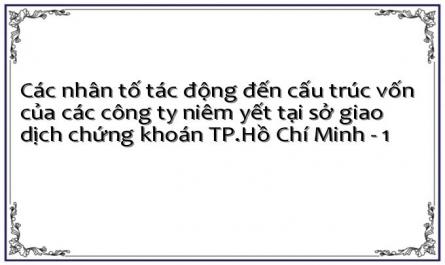 Các nhân tố tác động đến cấu trúc vốn của các công ty niêm yết tại sở giao dịch chứng khoán TP.Hồ Chí Minh - 1