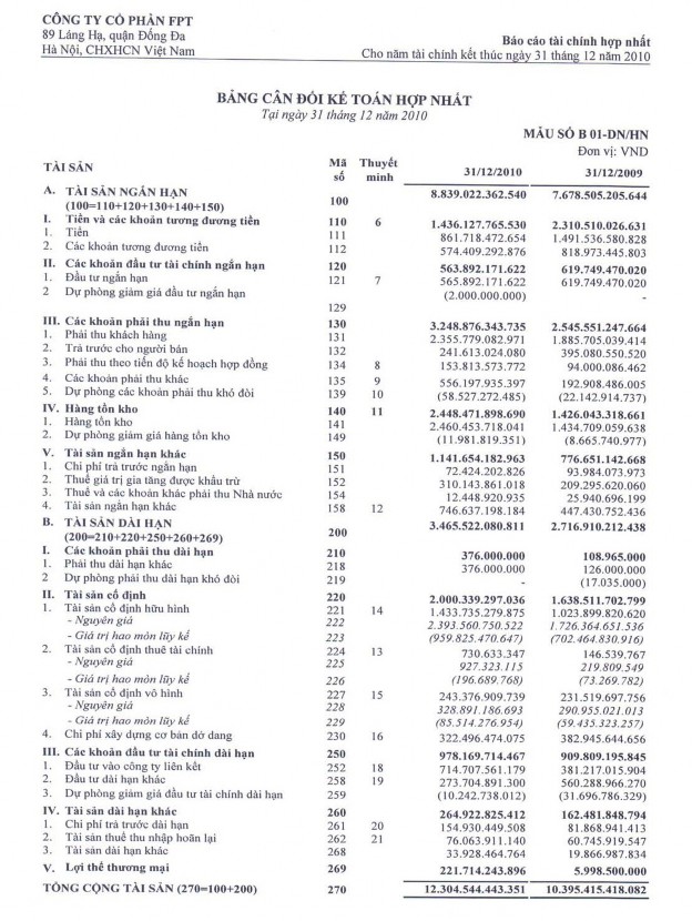 PHỤ LỤC 5 BÁO CÁO TÀI CHÍNH CÔNG TY CP ĐẦU TƯ CÔNG NGHIỆP TÂN TẠO NĂM 3