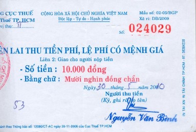Báo Kg 3500 Giấy tập Kg 5000 Sắt Kg 7000 Đồng Kg 120000 PHỤ LỤC 11 BIÊN LAI THU PHÍ 12