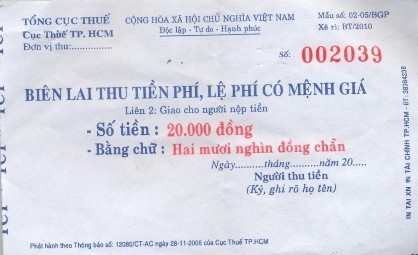 Báo Kg 3500 Giấy tập Kg 5000 Sắt Kg 7000 Đồng Kg 120000 PHỤ LỤC 11 BIÊN LAI THU PHÍ 14