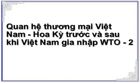 Quan hệ thương mại Việt Nam - Hoa Kỳ trước và sau khi Việt Nam gia nhập WTO - 2