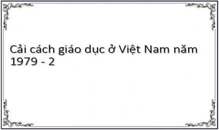 Cải cách giáo dục ở Việt Nam năm 1979 - 2