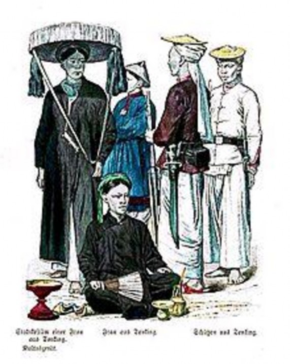 Binh lính nhà Nguyễn với súng trường và đao Hình vẽ thế kỷ 19 Nguồn 2