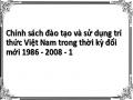 Chính sách đào tạo và sử dụng trí thức Việt Nam trong thời kỳ đổi mới 1986 - 2008