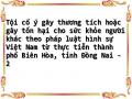 Tội cố ý gây thương tích hoặc gây tổn hại cho sức khỏe người khác theo pháp luật hình sự Việt Nam từ thực tiễn thành phố Biên Hòa, tỉnh Đồng Nai - 2