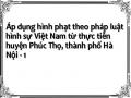 Áp dụng hình phạt theo pháp luật hình sự Việt Nam từ thực tiễn huyện Phúc Thọ, thành phố Hà Nội